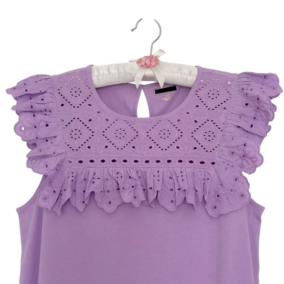 NEW LILLY PULITZER Bev Top  in Purple Iris Sleeveless Eyelet Detail Size Medium - Picture 6 of 9